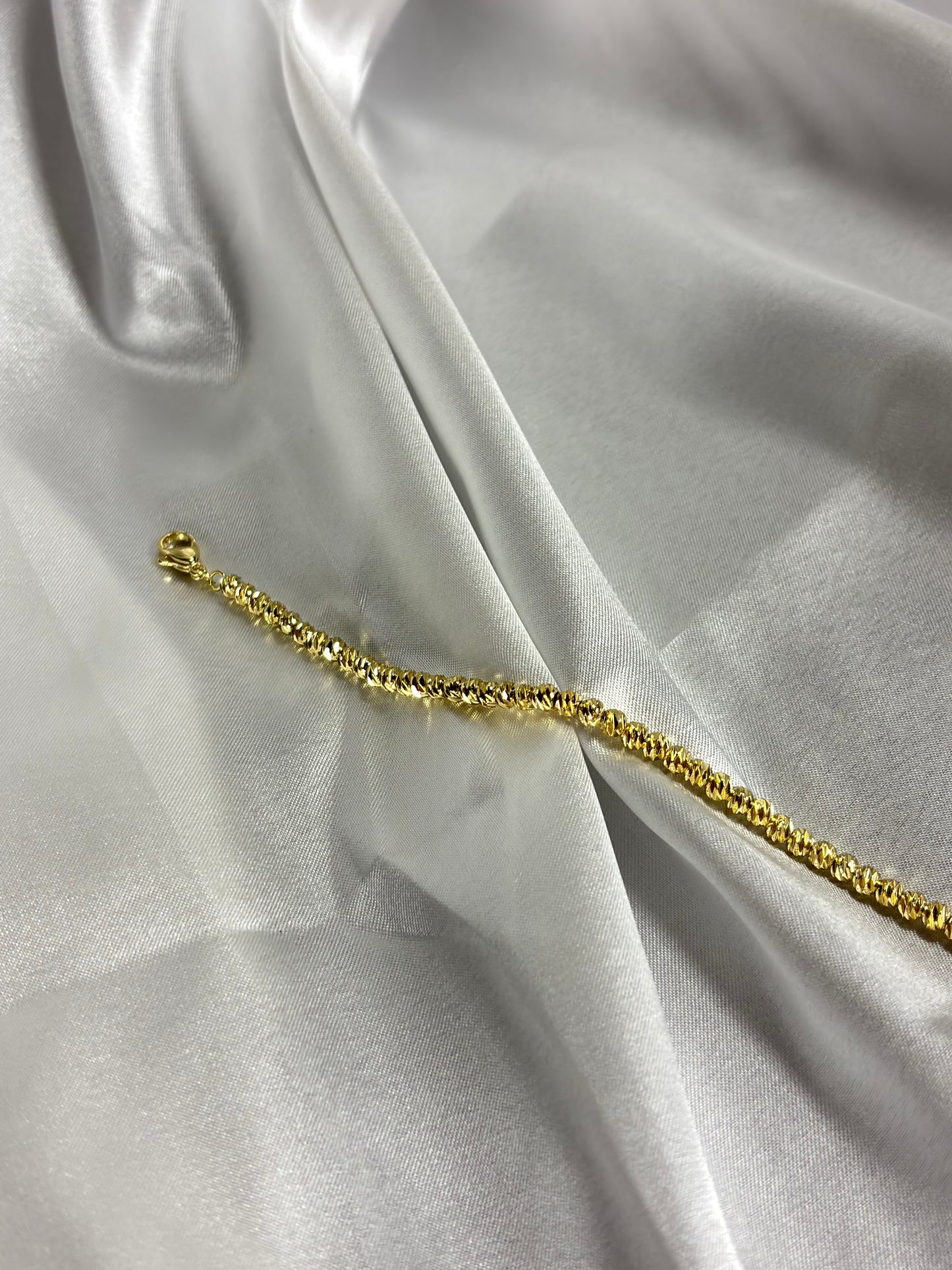 Işıltılı Dorika Kesim Gold Zincir Bileklik