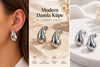 Modern Damla Form 316L Çelik Küpe – Gümüş Renk