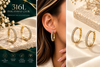 Zirkon Taşlı Halka 316L Çelik Küpe – Gold Renk