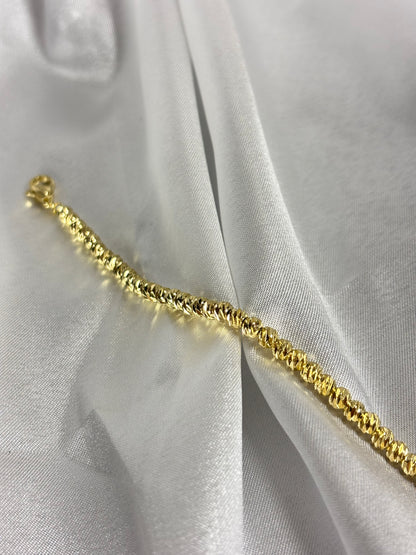 Işıltılı Dorika Kesim Gold Zincir Bileklik