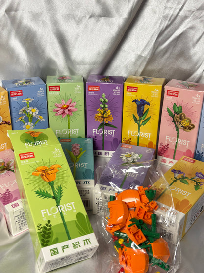 Lelebrother Florist Serisi Çiçek Blok Seti / Minyatür Yapı Bloku / Sevgiliye Hediye⁠