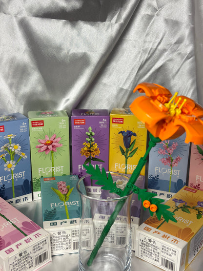Lelebrother Florist Serisi Çiçek Blok Seti / Minyatür Yapı Bloku / Sevgiliye Hediye⁠