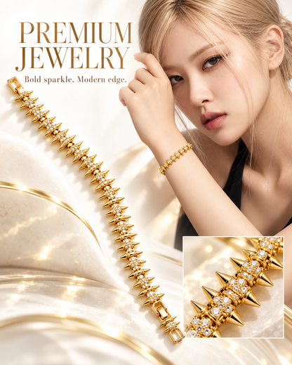 Xuping Premium Spike Taşlı Bileklik – Gold Renk