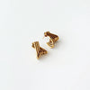 316L Stainless Steel Gold Cross-Lined Hoop Earrings X Model Multi-Stripe Stud Earrings